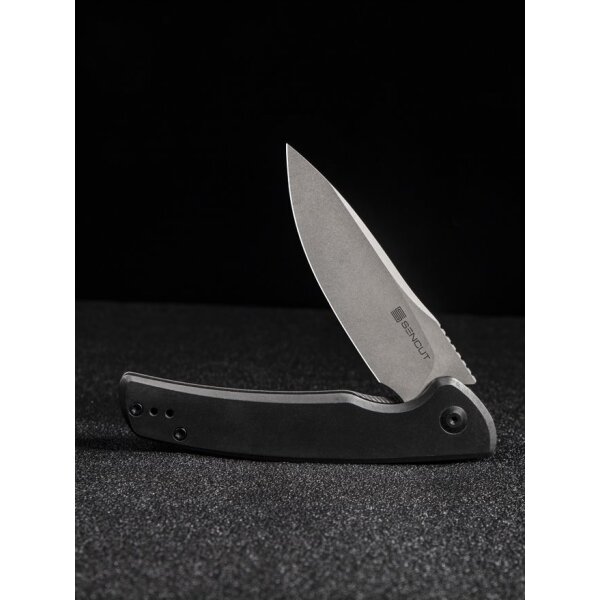 Sencut Tynan Folder Black Stonewashed Stainless Steel
