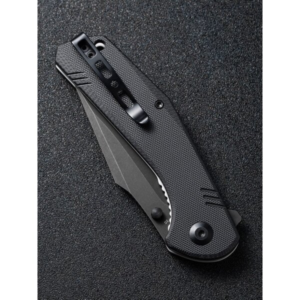 Sencut Actium Folder Black G10 Black Stonewashed