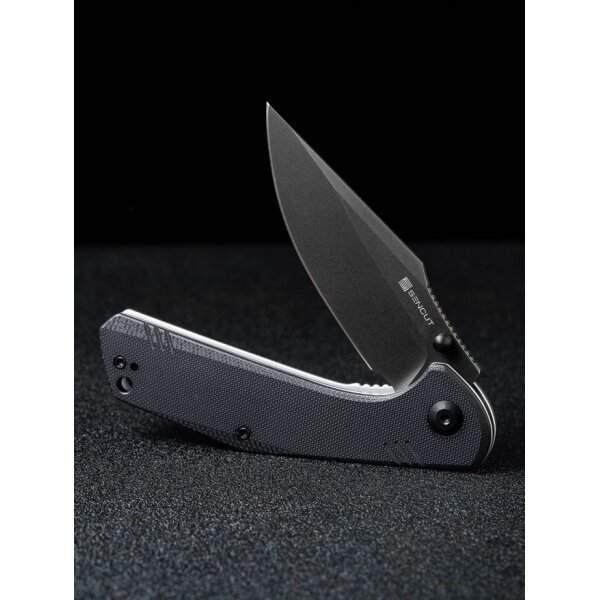 Sencut Actium Folder Black G10 Black Stonewashed