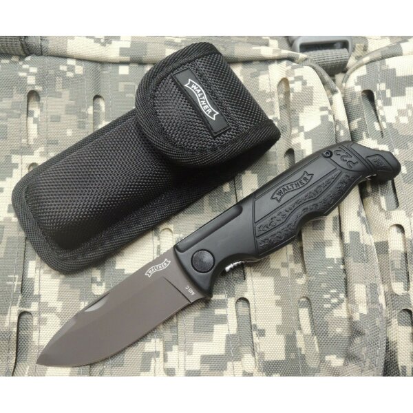 Walther Tactical P22 Messer Taschenmesser Spearpoint 440C Stahl Nylonetui