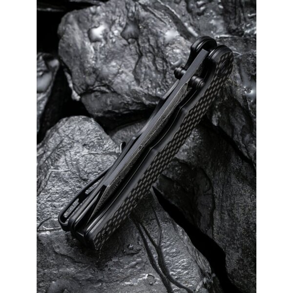 CIVIVI P87 Folder Flipper mit Damast Klinge Kohlefasergriff