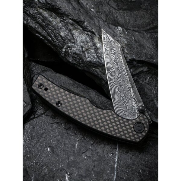 CIVIVI P87 Folder Flipper mit Damast Klinge Kohlefasergriff