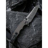 CIVIVI P87 Folder Flipper mit Damast Klinge Kohlefasergriff