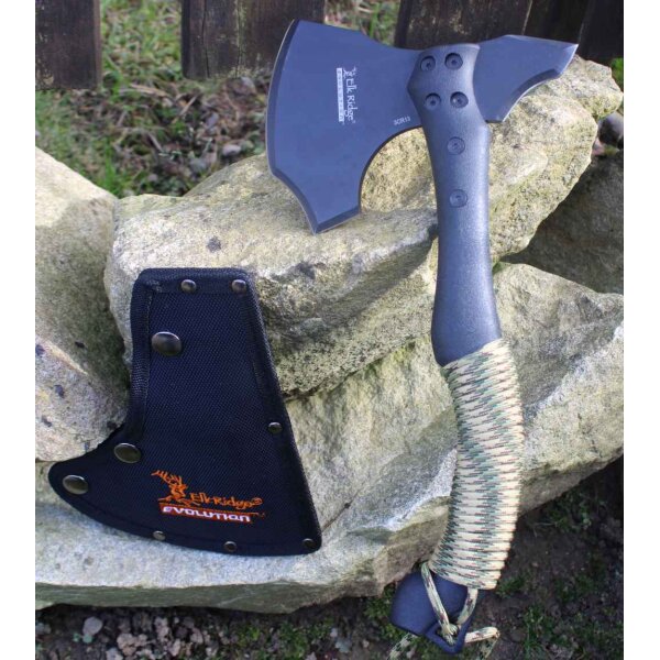 Elk Ridge Evolution Axt Campingaxt aus 3cr13 Stahl mit Paracord