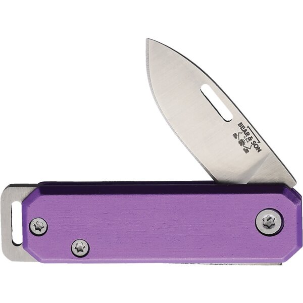 Bear & Son Slip Joint Purple Messer Mini Folder Carbonstahl
