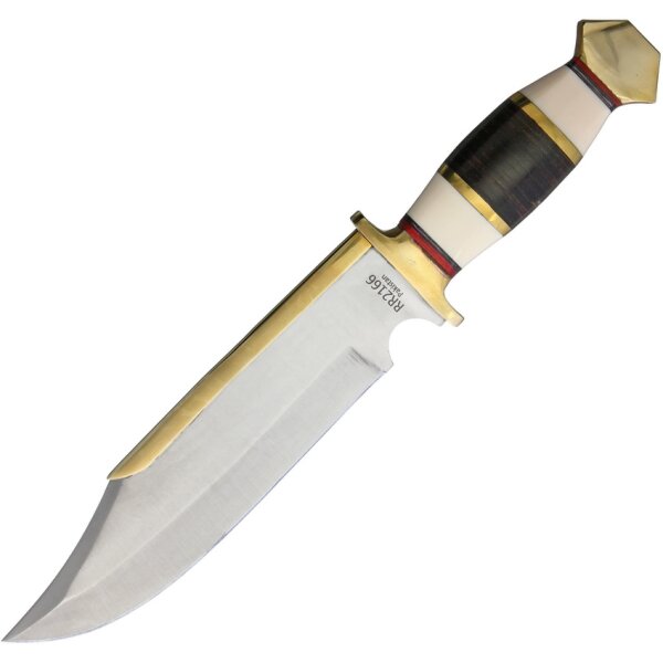 Rough Ryder BRASS BOWIE Jagdmesser mit Knochen-, und Ledergriff