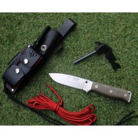 Cudeman MT-5 N695 Micarta Braun inkl. Feuerstarter...