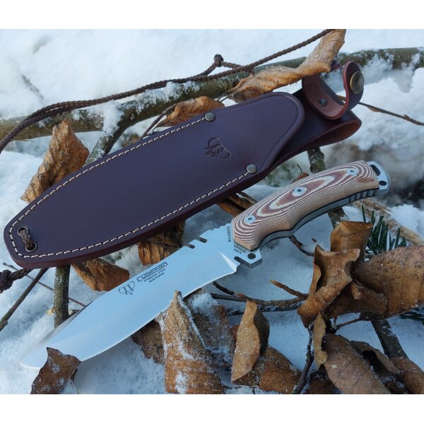 Cudeman Cadete Boina N695 Micarta Braun inkl. Lederscheide