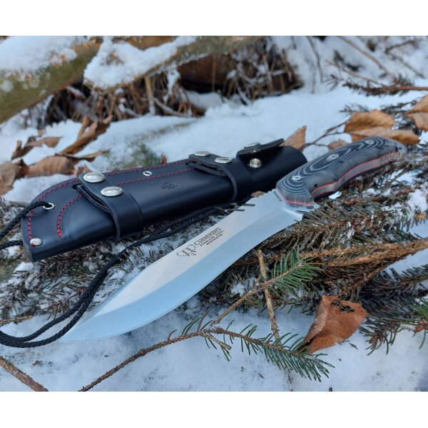 Cudeman Boina Verde N695 Micarta Schwarz inkl. Lederscheide