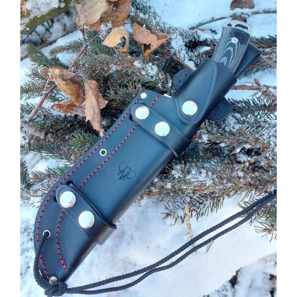 Cudeman Boina Verde N695 Micarta Schwarz inkl. Lederscheide
