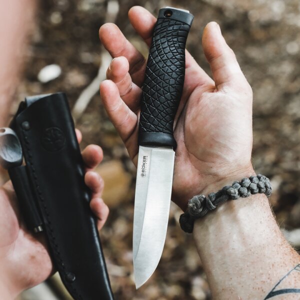 Böker Solingen Bronco CPM-3V Stahl TPE Griff Feuerstarter Outdoormesser Bushcraft 121504