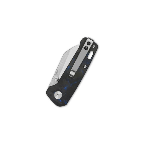 QSP Knife MINI PENGUIN QS130XS-D1 14C28N Stahl Blue Shredded Carbon