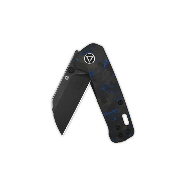 QSP Knife MINI PENGUIN QS130XS-D2 14C28N Stahl Blue Shredded Carbon