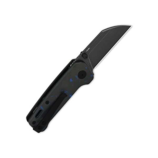 QSP Knife MINI PENGUIN QS130XS-D2 14C28N Stahl Blue Shredded Carbon