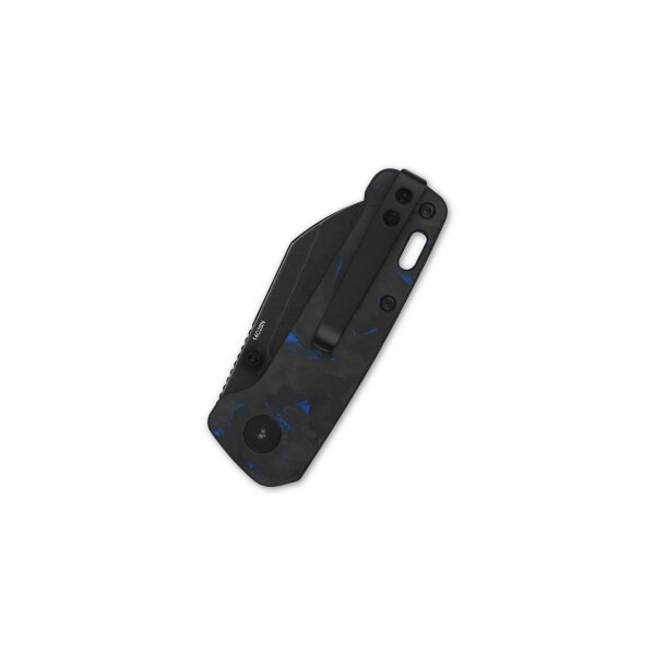 QSP Knife MINI PENGUIN QS130XS-D2 14C28N Stahl Blue Shredded Carbon