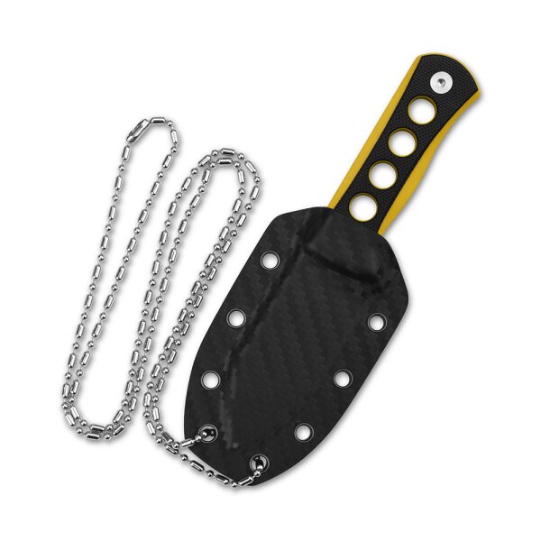 QSP Knife CANARY Neck Knife QS141-A1 mit Kydxscheide Black/Yellow
