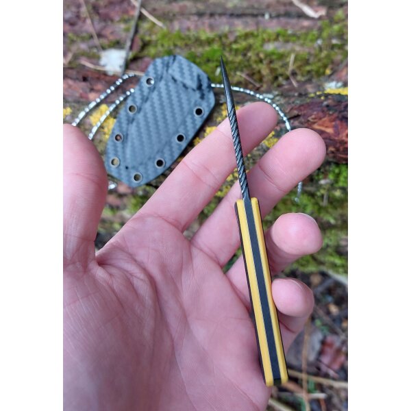 QSP Knife CANARY Neck Knife QS141-A2 mit Kydxscheide Black/Yellow