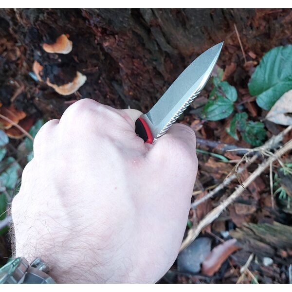 QSP Knife CANARY Neck Knife QS141-B1 mit Kydxscheide Black/Red