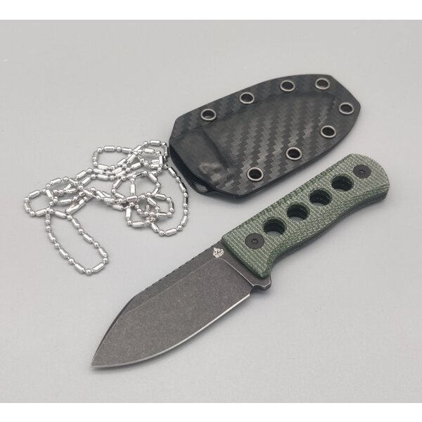 QSP Knife CANARY Neck Knife QS141-C2 Green Micarta Kydxscheide