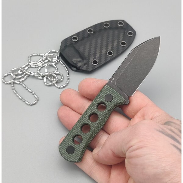 QSP Knife CANARY Neck Knife QS141-C2 Green Micarta Kydxscheide