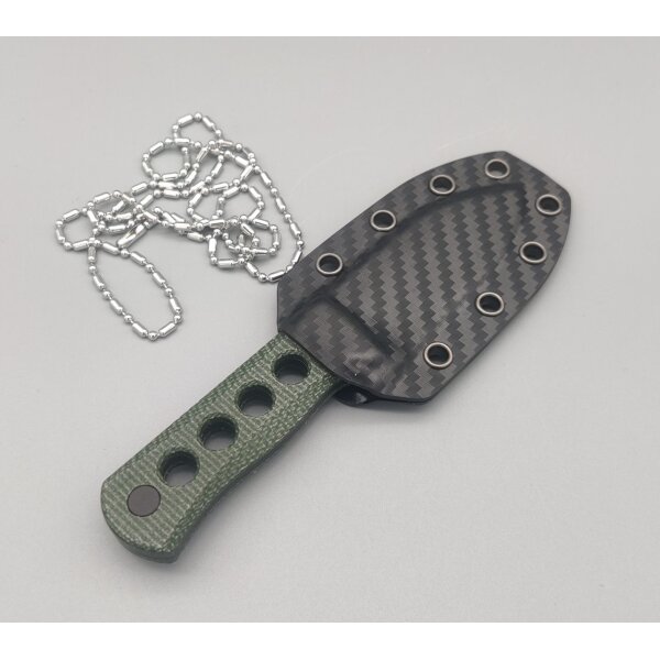 QSP Knife CANARY Neck Knife QS141-C2 Green Micarta Kydxscheide