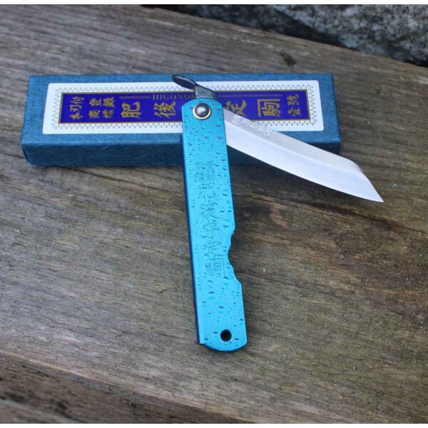 HIGONOKAMI Mizushibuki Splash Folder Blue Paper Steel Raindrop Design BLUE