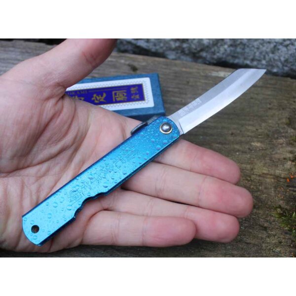 HIGONOKAMI Mizushibuki Splash Folder Blue Paper Steel Raindrop Design BLUE