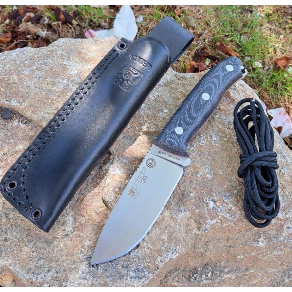 Joker Ursus N695 Micarta Schwarz inkl. Paracord Lederscheide
