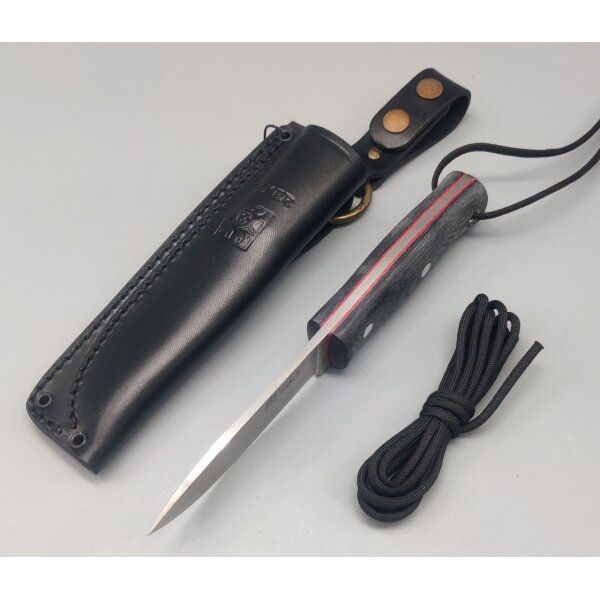 Joker Ember 14C28N Micarta Schwarz inkl. Paracord Dangler Lederscheide