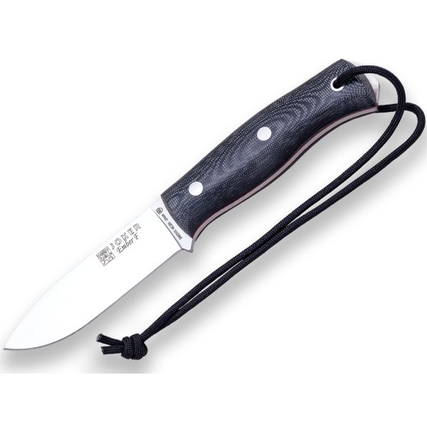 Joker Ember 14C28N Micarta Schwarz inkl. Paracord Dangler Lederscheide