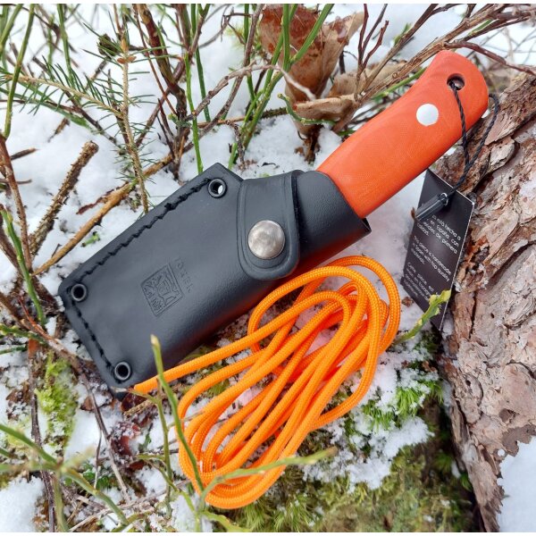 Joker Erizo TS1 N695 Stahl Micarta Orange inkl. Paracord Lederscheide