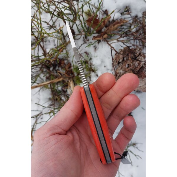 Joker Erizo TS1 N695 Stahl Micarta Orange inkl. Paracord Lederscheide