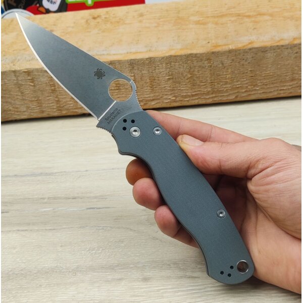 Spyderco Para Military 2 Micro-Melt Maxamet G10 Grau 01SP244