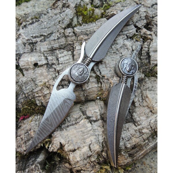 Albainox Mini Wing Knife II Federform Messer Taschenmesser  Indianerkopf 10999