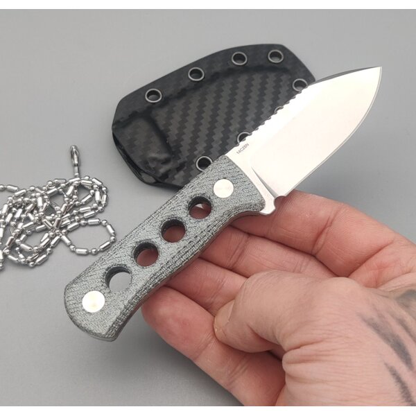 QSP Knife CANARY Neck Knife QS141-D1 Blue Denim Micarta