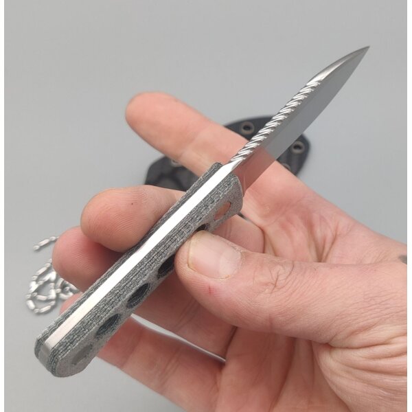 QSP Knife CANARY Neck Knife QS141-D1 Blue Denim Micarta