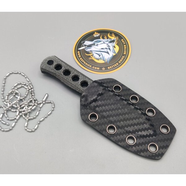QSP Knife CANARY Neck Knife QS141-D2 Blue Denim Micarta