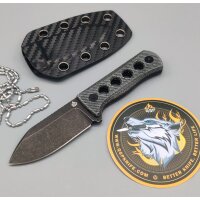 QSP Knife CANARY Neck Knife QS141-D2 Blue Denim Micarta