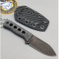 QSP Knife CANARY Neck Knife QS141-D2 Blue Denim Micarta