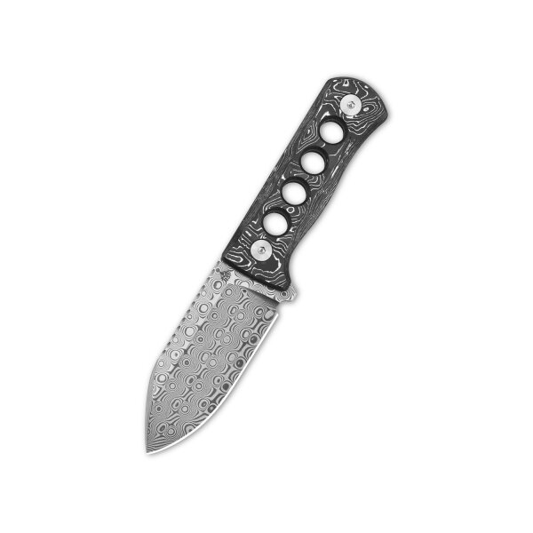 QSP Knife CANARY Neck Knife QS141-E Damast Kohlefaser mit Aluminiumfolie