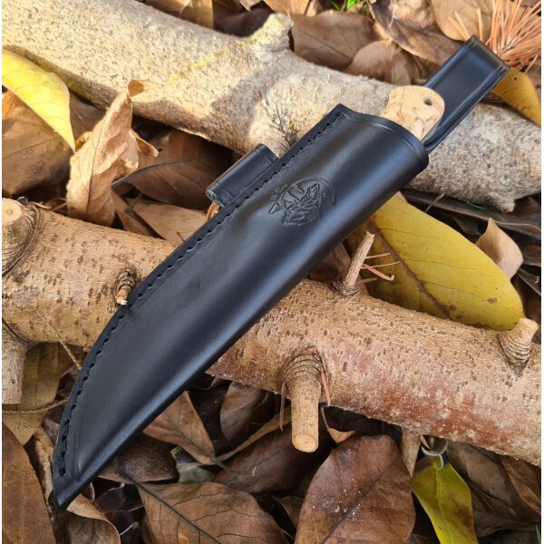 J&V Ibex N690 Maserbirkenholz Braun inkl. Lederscheide