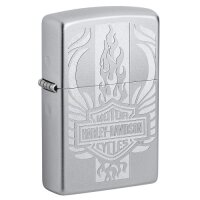 ZIPPO satiniert Harley Davidson Logo Flamme