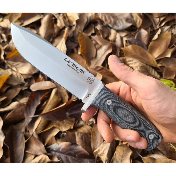 J&V Ursus 4116 Micarta Schwarz inkl. Lederscheide