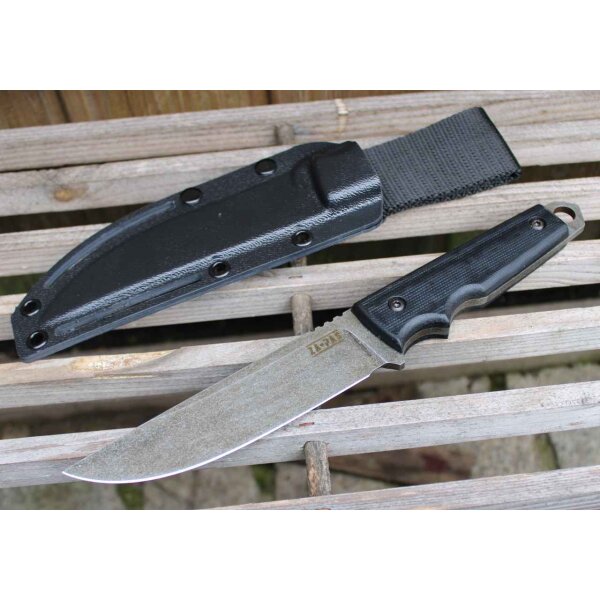 ZA-PAS Fahrtenmesser URBAN TACTIC G10 STONEWASH aus O2 Kohlenstoffstahl