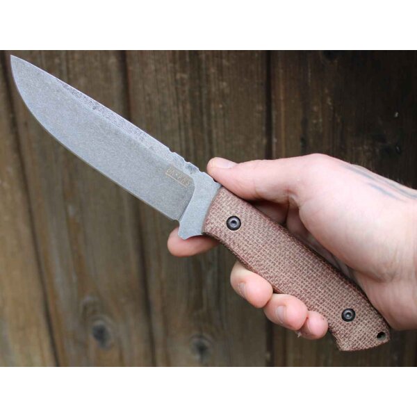 ZA-PAS Fahrtenmesser ULTRA OUTDOOR MICARTA STONEWASH aus O2 Kohlenstoffstahl