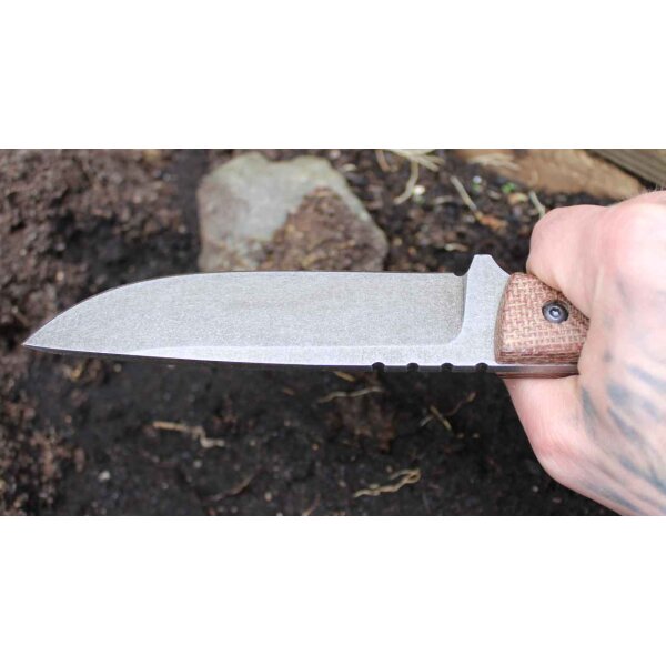 ZA-PAS Fahrtenmesser ULTRA OUTDOOR MICARTA STONEWASH aus O2 Kohlenstoffstahl