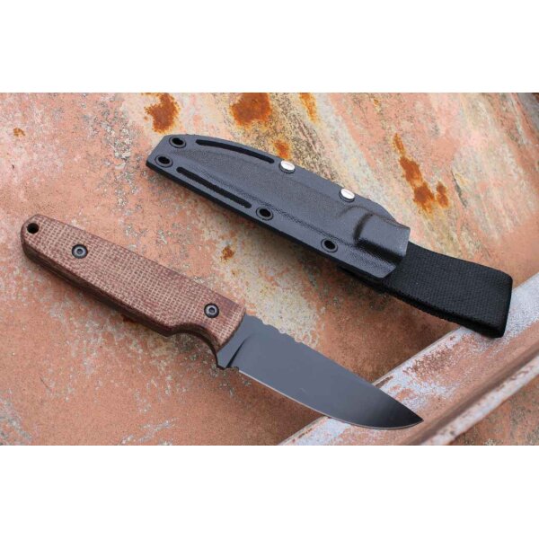 ZA-PAS Fahrtenmesser HANDIE MICARTA CERAKOTE aus O2 Kohlenstoffstahl