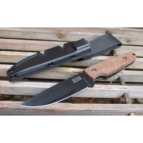 ZA-PAS Fahrtenmesser HANDIE MICARTA CERAKOTE aus O2 Kohlenstoffstahl