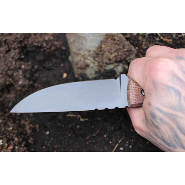 ZA-PAS Fahrtenmesser HANDIE MICARTA CERAKOTE aus O2 Kohlenstoffstahl