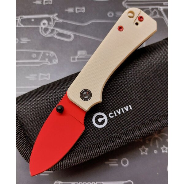 CIVIVI Baby Banter C19068S-7 Red Nitro-V Stahl Ivory G10